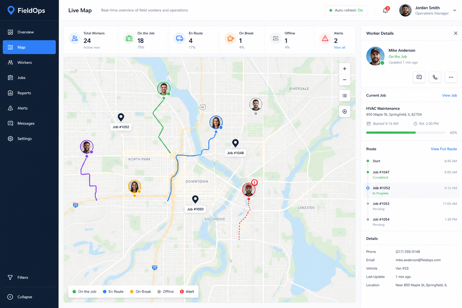 Live GPS map tracking