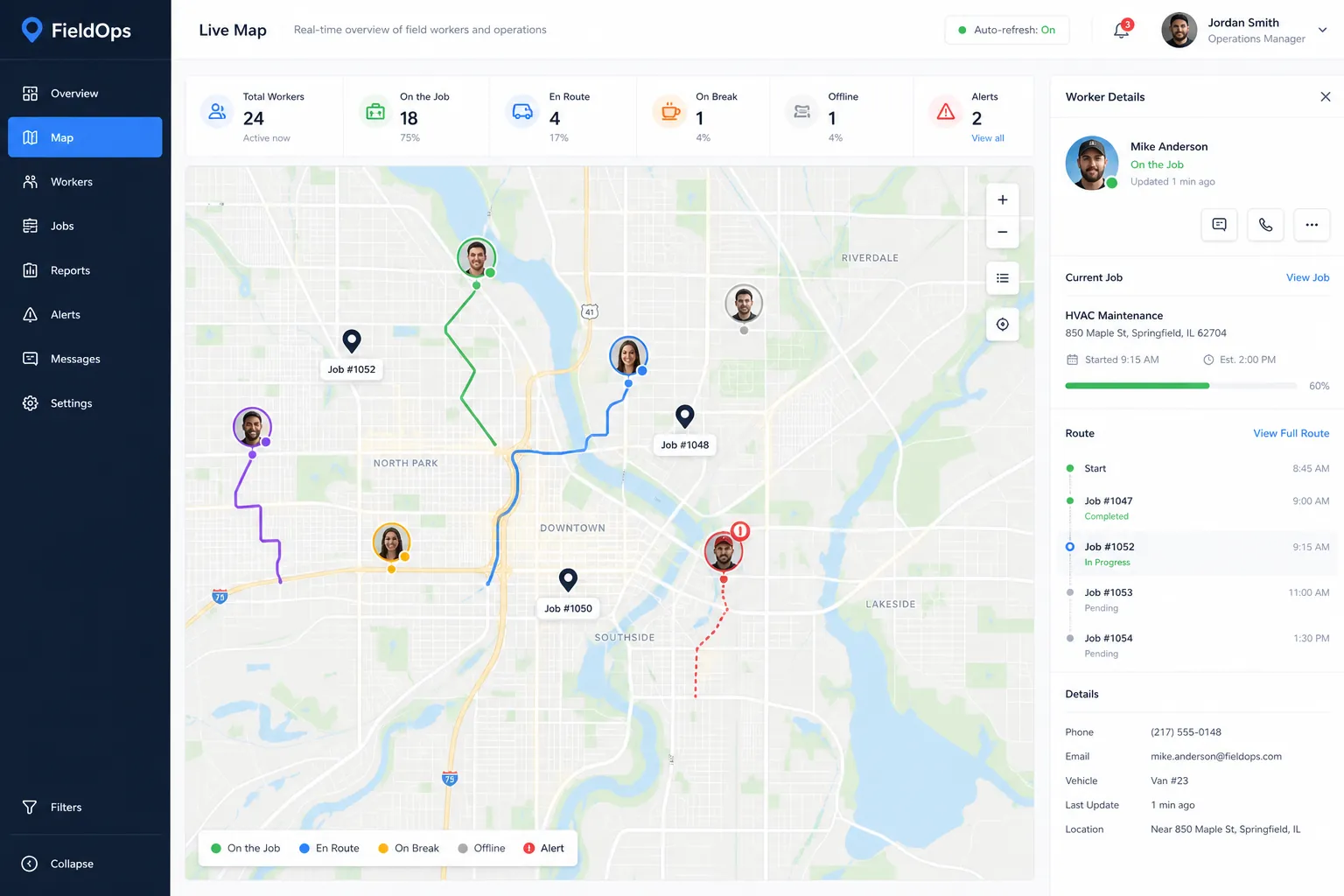 Live GPS map tracking